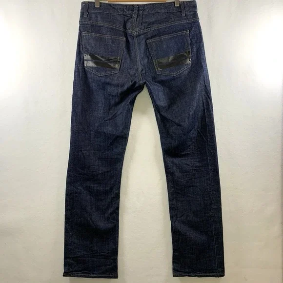Five Four x Mark McNairy Mens Designer Jeans 34 Dark Straight Leg Streetwear - Picture 1 of 14